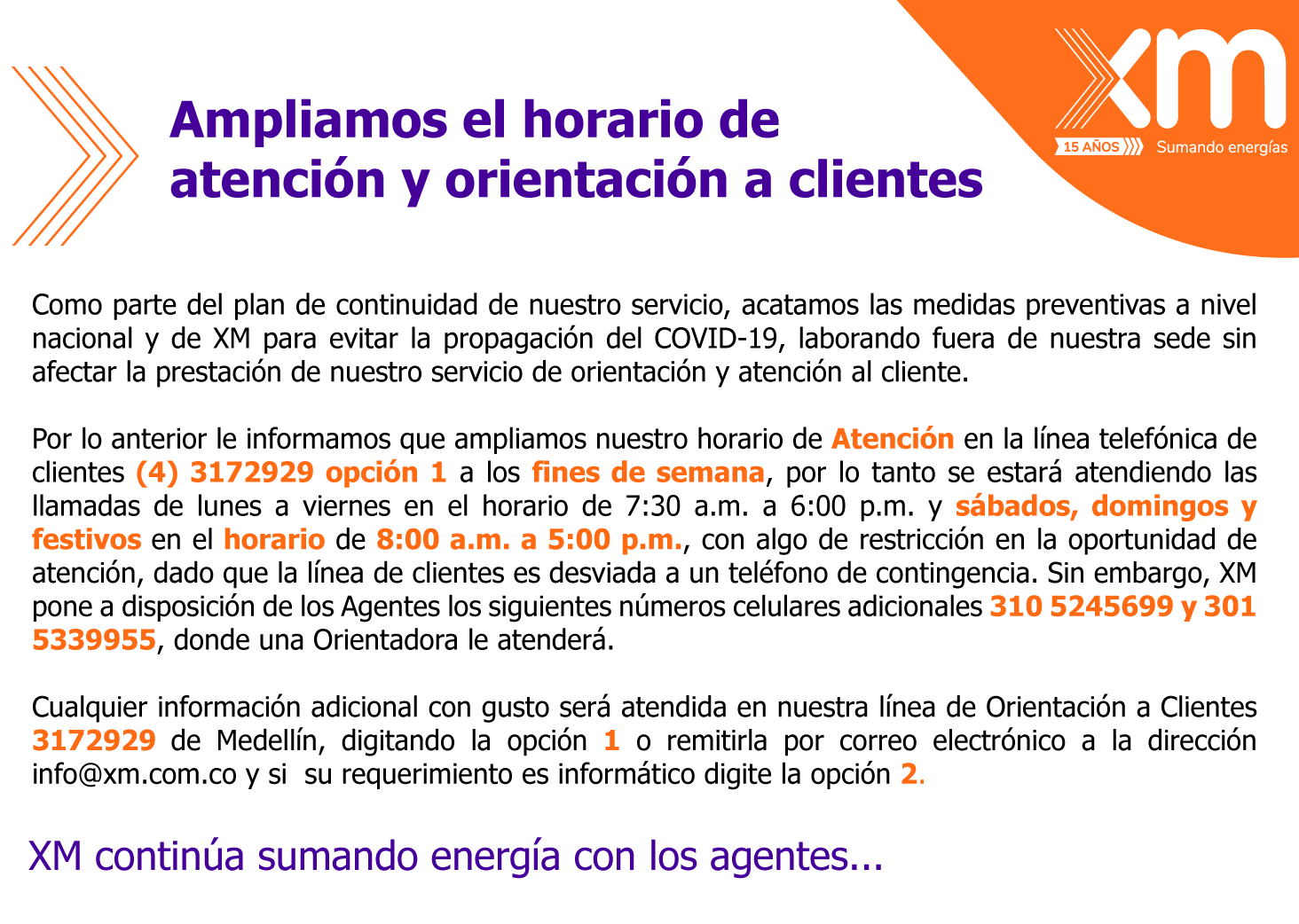 Atención y orientación a clientes